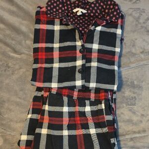 Vera Bradley Women's Black & Red Plaid Pajama Set - Cozy Sleepwear